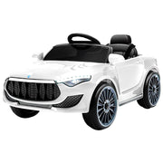 Rigo Kids Electric Ride On Car Cars Music Headlight Remote Control 12V White RCAR-MASRT-S-WH