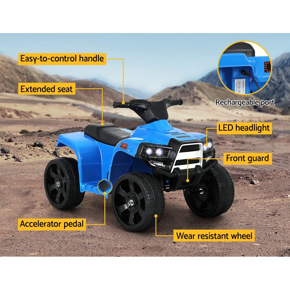Rigo Kids Ride On ATV Quad Motorbike Car 4 Wheeler Electric Toys Battery Blue RCAR-MBIKE-ATV-BU