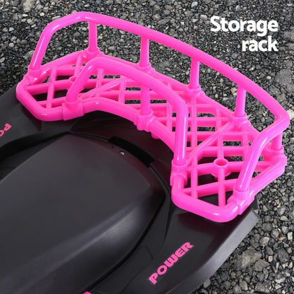 Rigo Kids Ride On Car ATV Quad Motorbike Storage Rack Electric Toys 12V Pink RCAR-MBIKE-ATV-L-PK