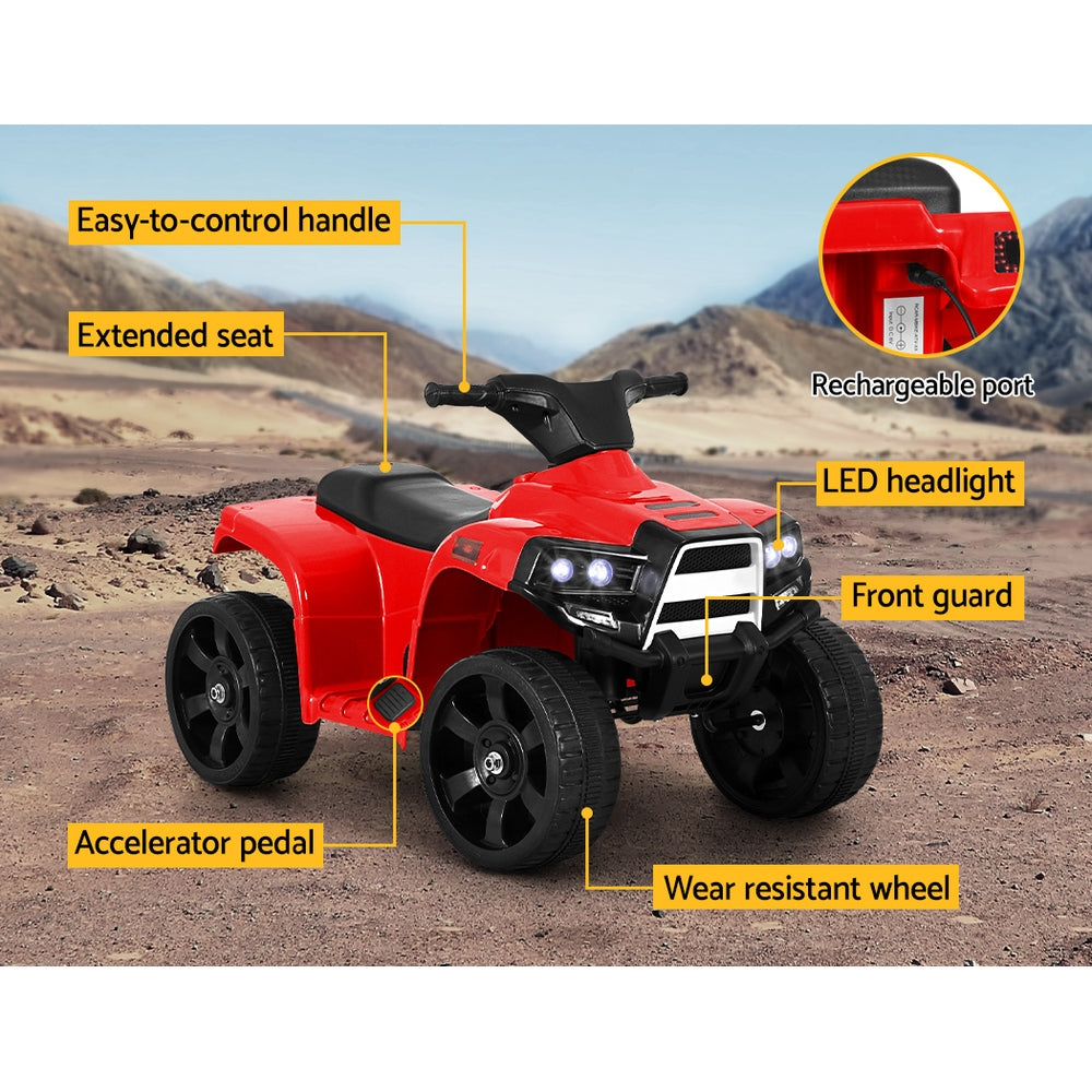 Rigo Kids Ride On ATV Quad Motorbike Car 4 Wheeler Electric Toys Battery Red RCAR-MBIKE-ATV-RD