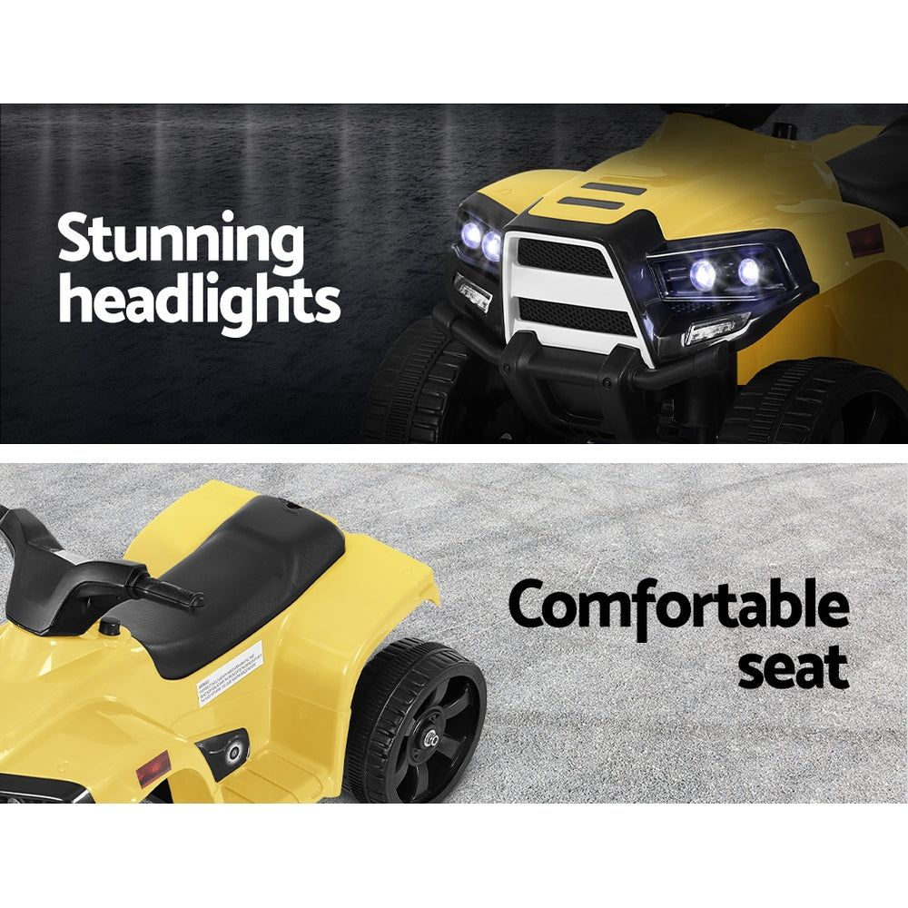 Rigo Kids Ride On ATV Quad Motorbike Car 4 Wheeler Electric Toys Battery Yellow RCAR-MBIKE-ATV-YL