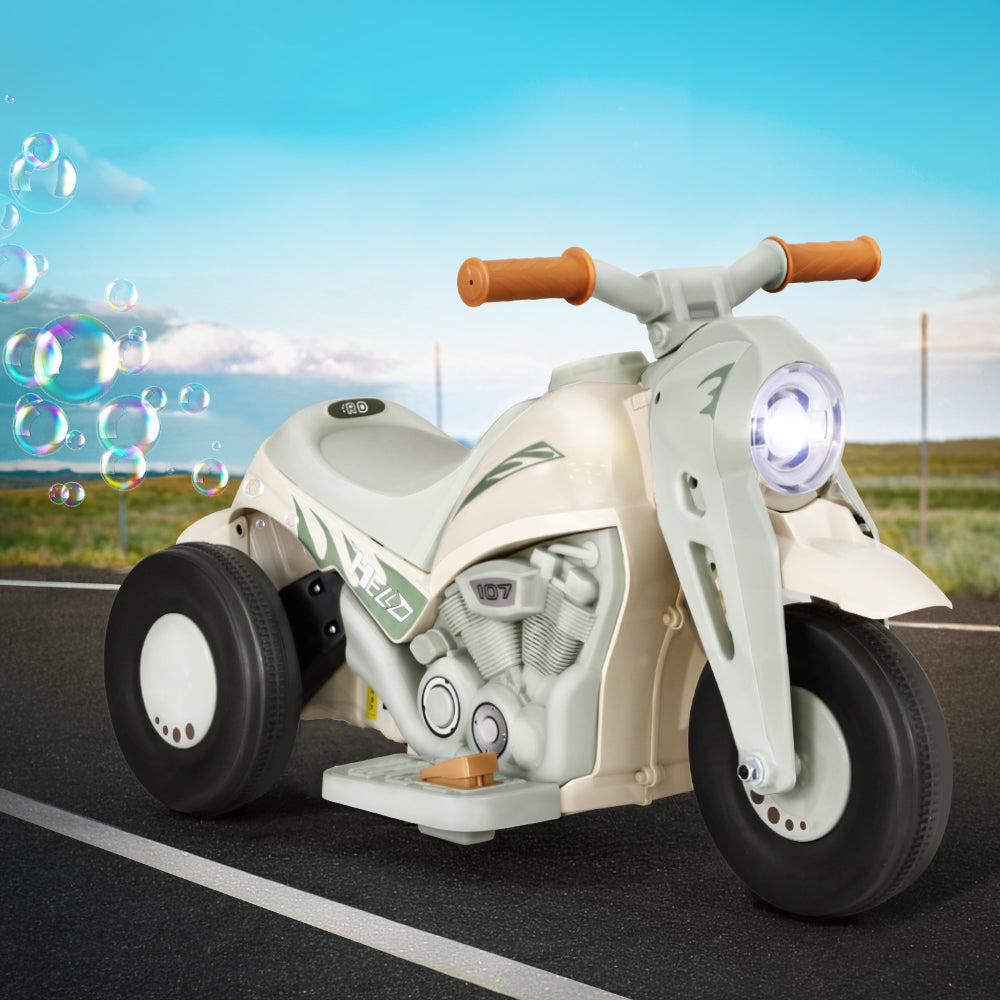 Rigo Kids Ride On Car Electric Motorcycle Motorbike with Bubble Maker Green RCAR-MBIKE-BUBBLE-GN