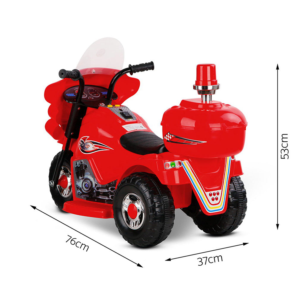 Rigo Kids Electric Ride On Police Motorcycle Motorbike 6V Battery Red RCAR-MBIKE-RD
