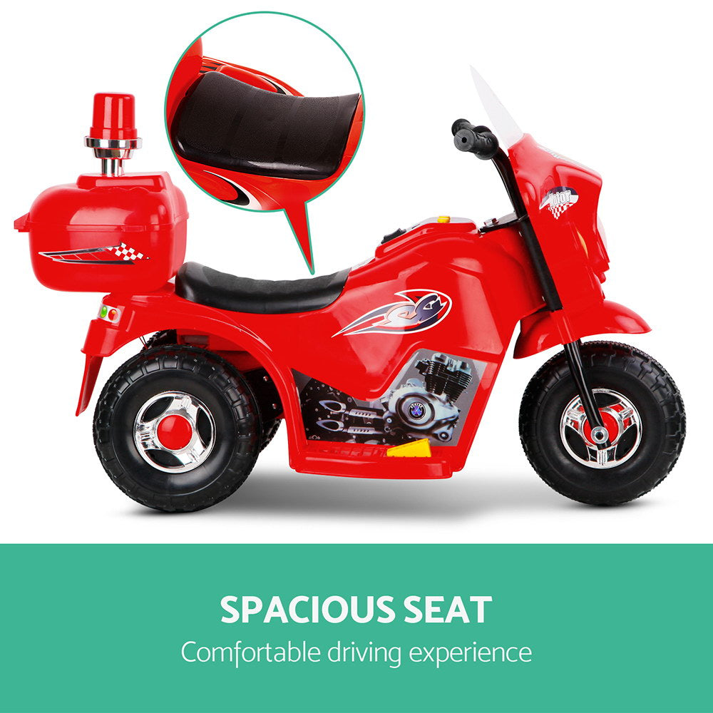 Rigo Kids Electric Ride On Police Motorcycle Motorbike 6V Battery Red RCAR-MBIKE-RD