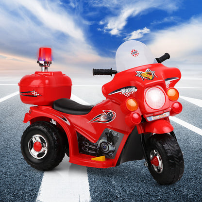 Rigo Kids Electric Ride On Police Motorcycle Motorbike 6V Battery Red RCAR-MBIKE-RD