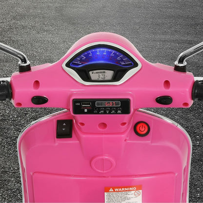 Kids Electric Ride On Car Motorcycle Motorbike Vespa Licensed GTS Pink RCAR-MBIKE-VESPA-PK