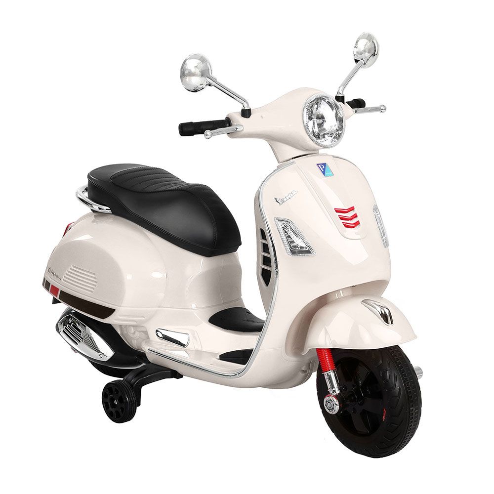 Kids Electric Ride On Car Motorcycle Motorbike Vespa Licensed GTS White RCAR-MBIKE-VESPA-WH
