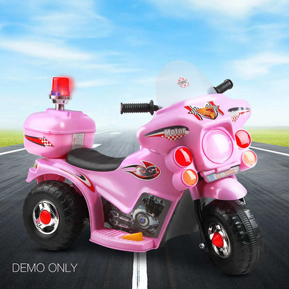 Rigo Kids Electric Ride On Police Motorcycle Motorbike 6V Battery Pink RCAR-MBIKE99-PK