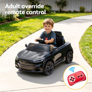 Kids Ride On Car 12V Licensed Ford Electric Toy with Remote Control Horn Music 97x61cm Black RCAR-MSTG-LS-BK