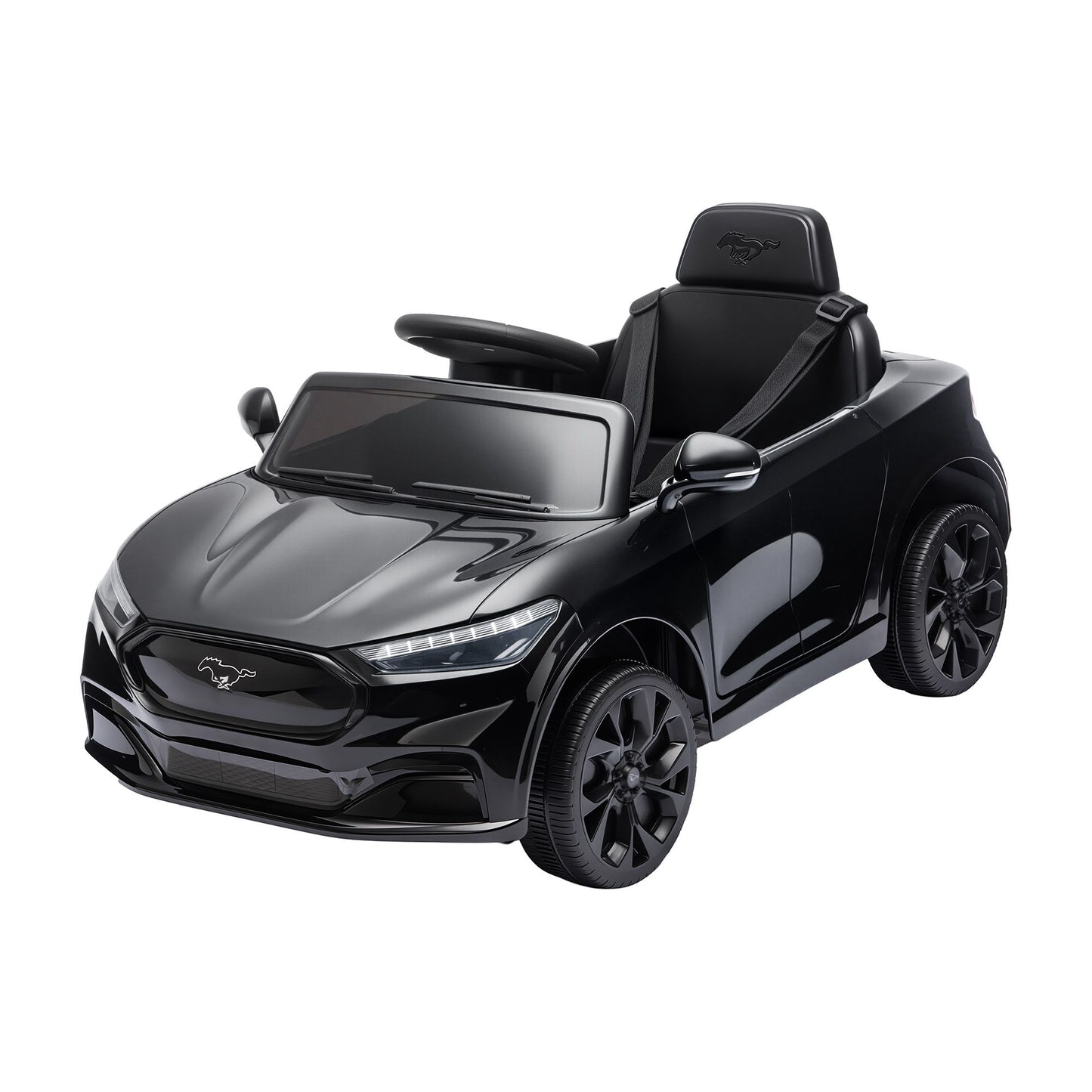 Kids Ride On Car 12V Licensed Ford Electric Toy with Remote Control Horn Music 97x61cm Black RCAR-MSTG-LS-BK