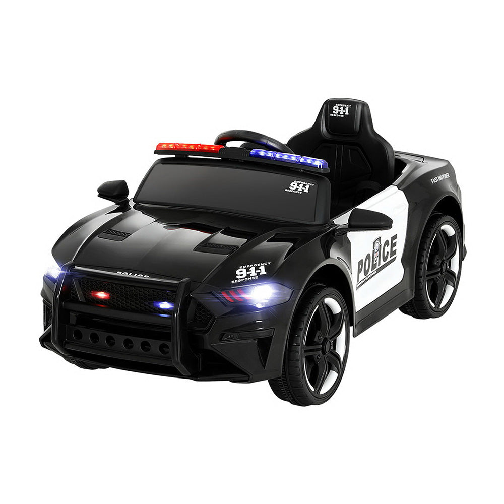 Rigo Kids Ride On Car Electric Patrol Police Cars Battery Powered Toys 12V Black RCAR-POLICE-FR-BK