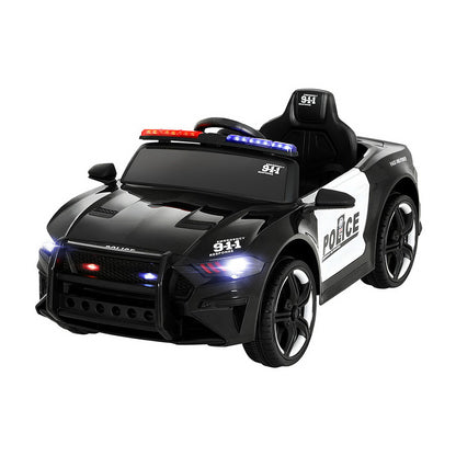 Rigo Kids Ride On Car Electric Patrol Police Cars Battery Powered Toys 12V Black RCAR-POLICE-FR-BK
