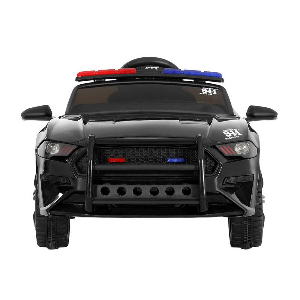 Rigo Kids Ride On Car Electric Patrol Police Cars Battery Powered Toys 12V Black RCAR-POLICE-FR-BK