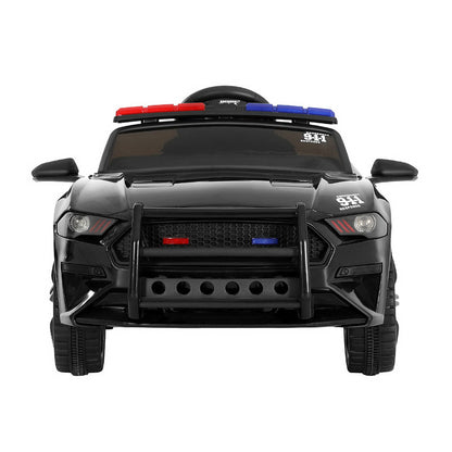 Rigo Kids Ride On Car Electric Patrol Police Cars Battery Powered Toys 12V Black RCAR-POLICE-FR-BK