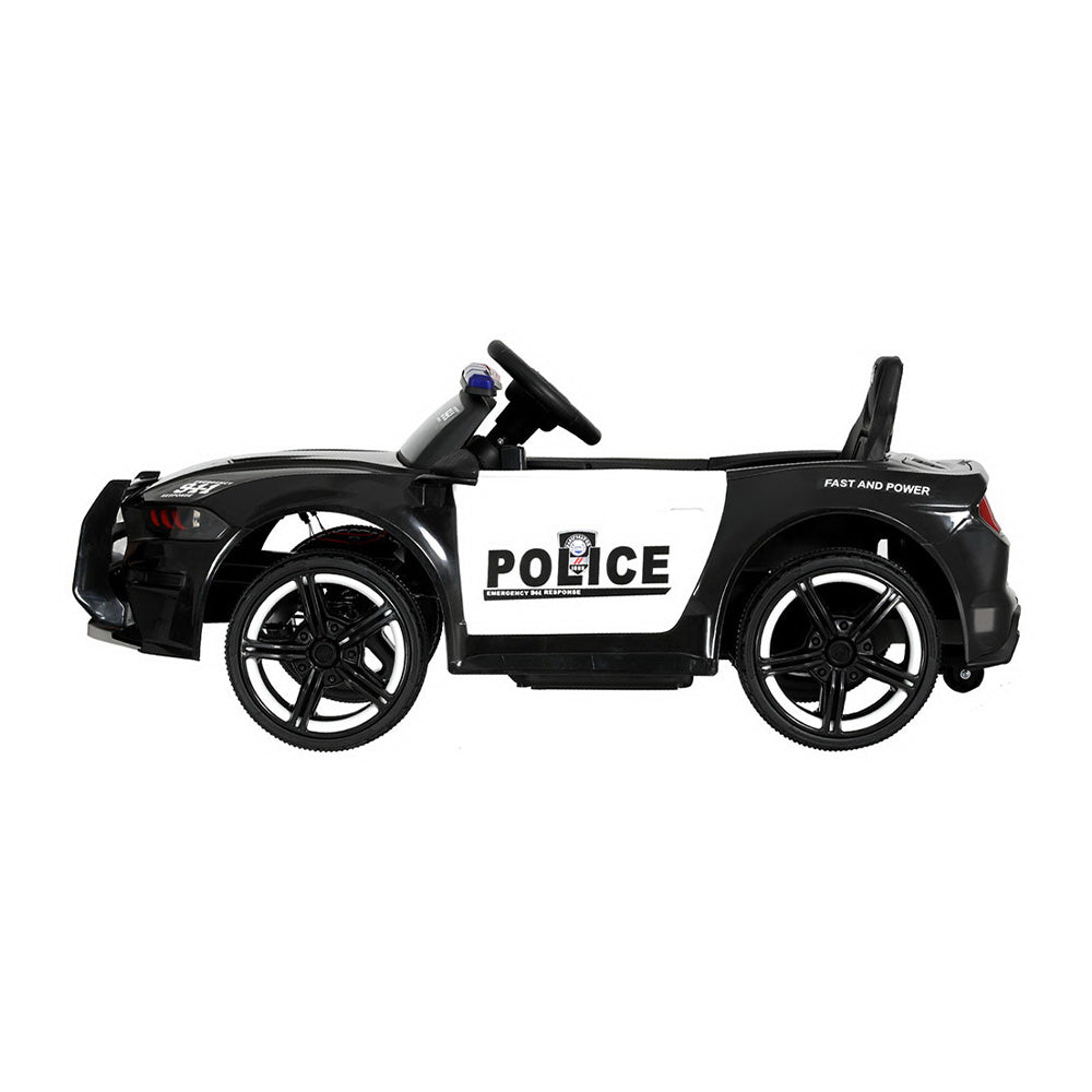 Rigo Kids Ride On Car Electric Patrol Police Cars Battery Powered Toys 12V Black RCAR-POLICE-FR-BK