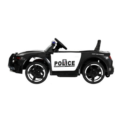 Rigo Kids Ride On Car Electric Patrol Police Cars Battery Powered Toys 12V Black RCAR-POLICE-FR-BK