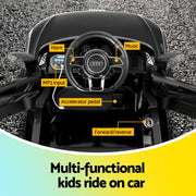 Kids Ride On Car Audi R8 Licensed Sports Electric Toy Cars Black RCAR-R8-S-BK