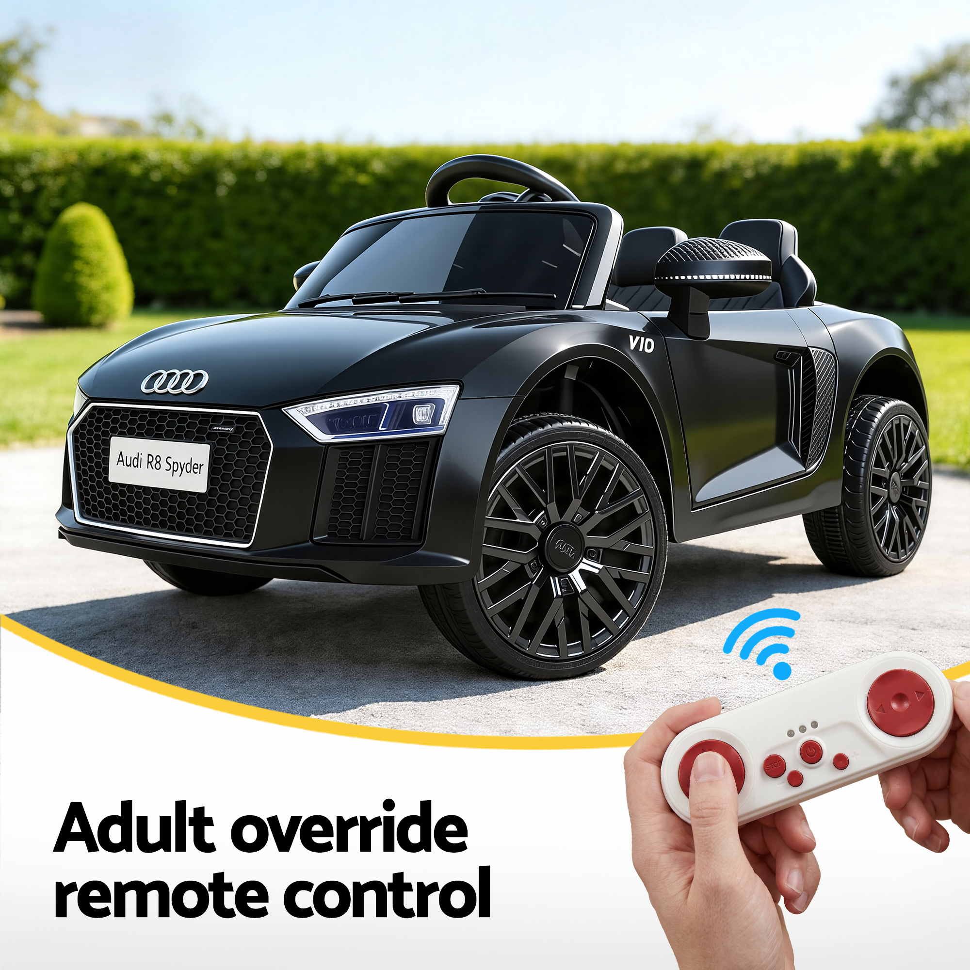 Kids Ride On Car Audi R8 Licensed Sports Electric Toy Cars Black RCAR-R8-S-BK