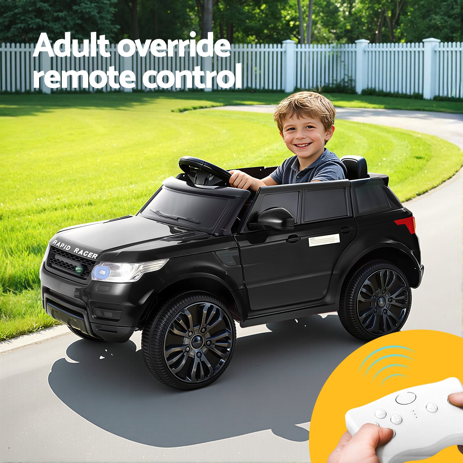 Rigo Ride On Car Kids Electric Ride On Cars SUV Remote 12V Black RCAR-RANGEROVER-BK