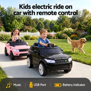 Rigo Kids Electric Ride On Car Black Pink Ride-On Toy with Remote Control RCAR-RANGEROVER-BKXPK