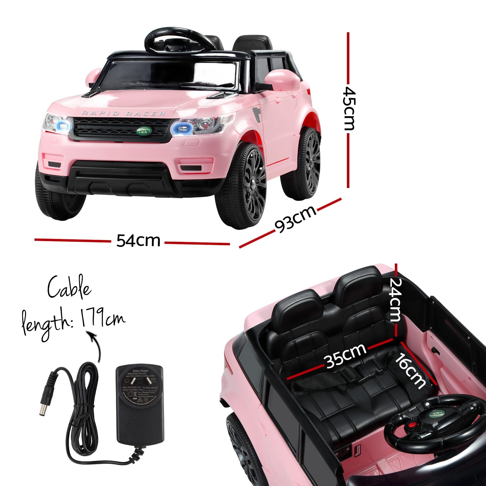 Rigo Ride On Car Kids Electric Ride On Cars SUV Remote 12V Pink RCAR-RANGEROVER-PK