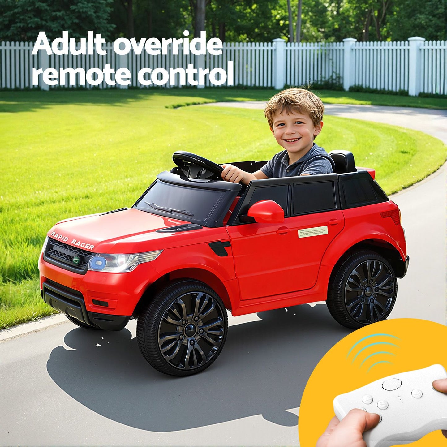 Rigo Kids Electric Ride On Car SUV Range Rover-inspired Cars Remote 12V Red RCAR-RANGEROVER-RD