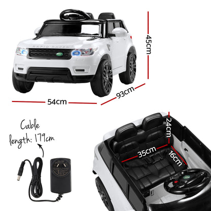 Rigo Kids Electric Ride On Car SUV Range Rover-inspired Cars Remote 12V White RCAR-RANGEROVER-WH
