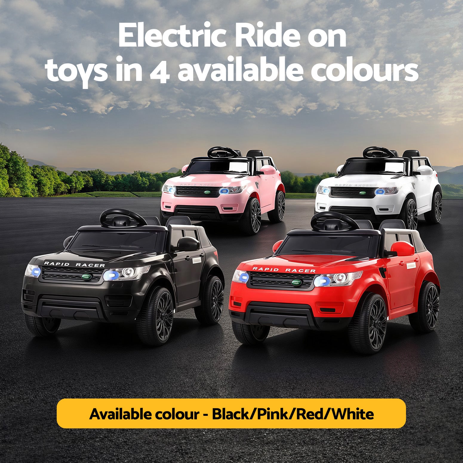 Rigo Kids Electric Ride On Car SUV Range Rover-inspired Cars Remote 12V White RCAR-RANGEROVER-WH