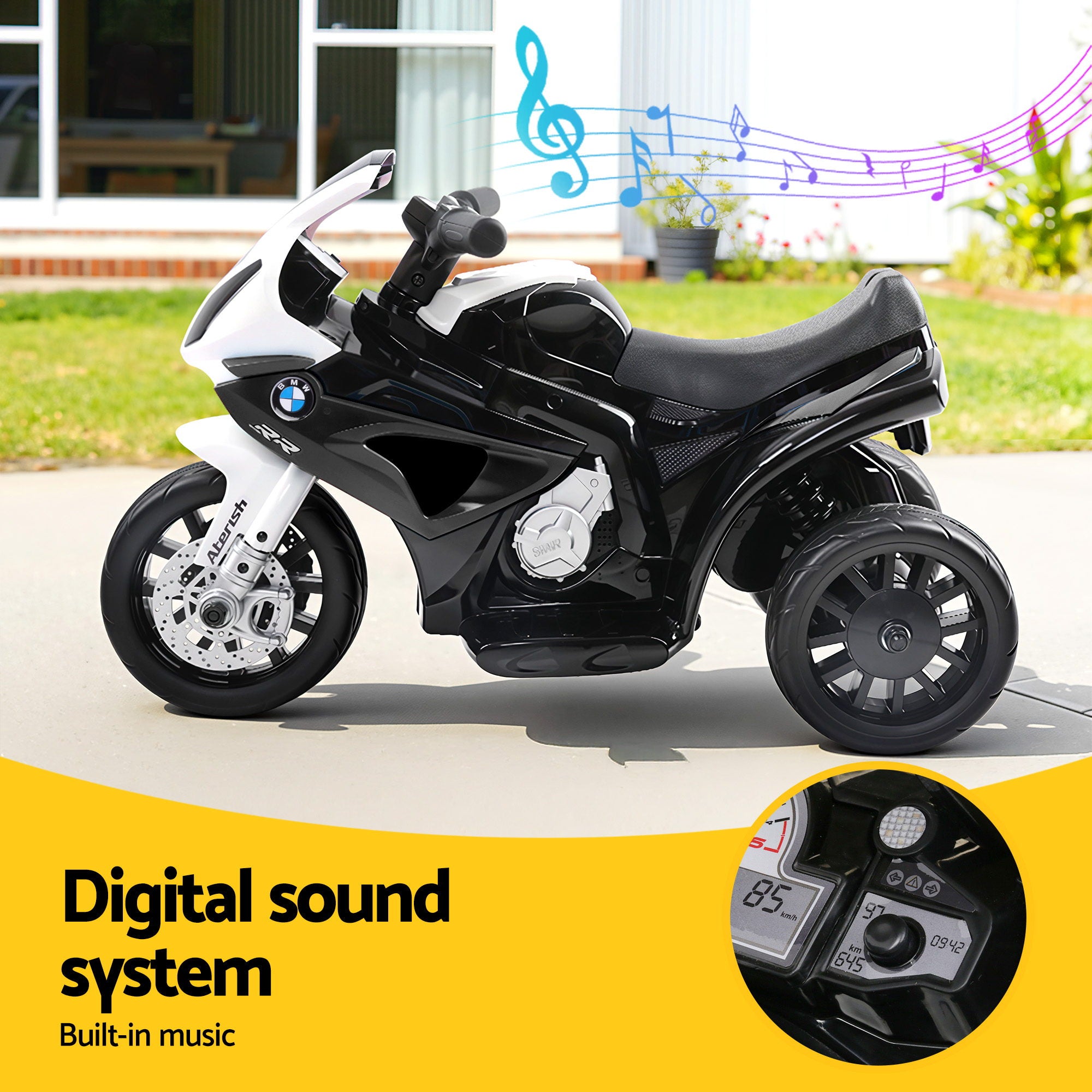 Kids Ride On Car Electric Ride On Cars Motorcycle Motorbike BMW Licensed S1000RR Black RCAR-S1000RR-BK