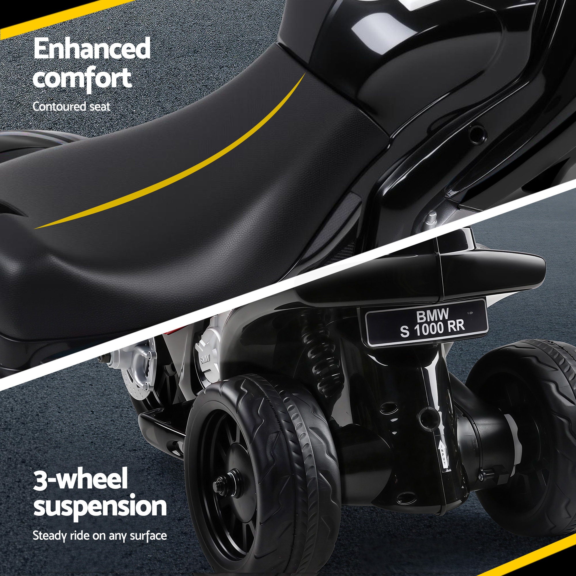 Kids Ride On Car Electric Ride On Cars Motorcycle Motorbike BMW Licensed S1000RR Black RCAR-S1000RR-BK
