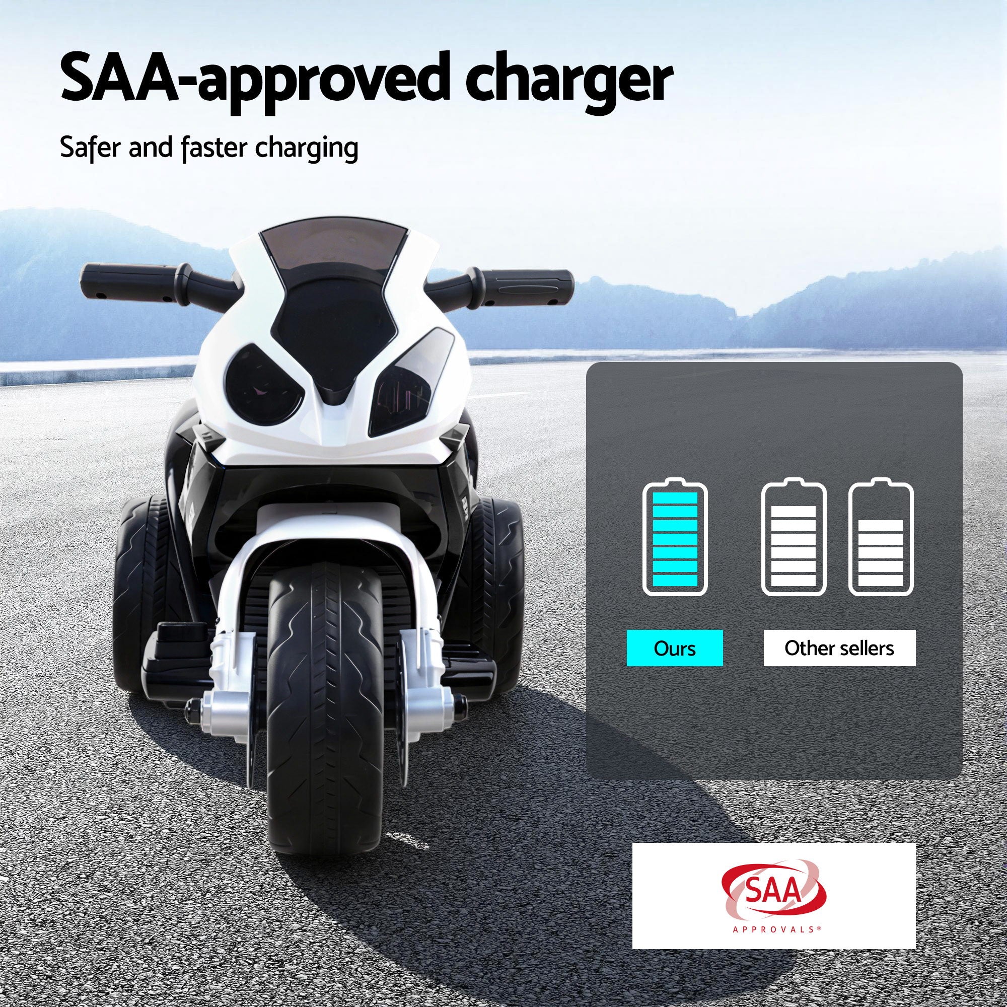 Kids Ride On Car Electric Ride On Cars Motorcycle Motorbike BMW Licensed S1000RR Black RCAR-S1000RR-BK