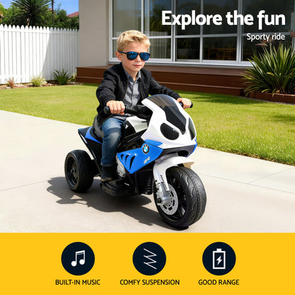 Kids Electric Ride On Car Police Motorcycle Motorbike BMW Licensed S1000RR Blue RCAR-S1000RR-BU