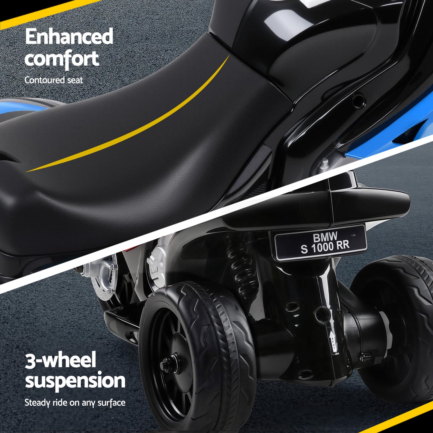 Kids Electric Ride On Car Police Motorcycle Motorbike BMW Licensed S1000RR Blue RCAR-S1000RR-BU
