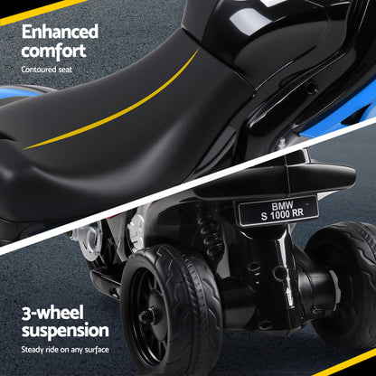 Kids Electric Ride On Car Police Motorcycle Motorbike BMW Licensed S1000RR Blue RCAR-S1000RR-BU