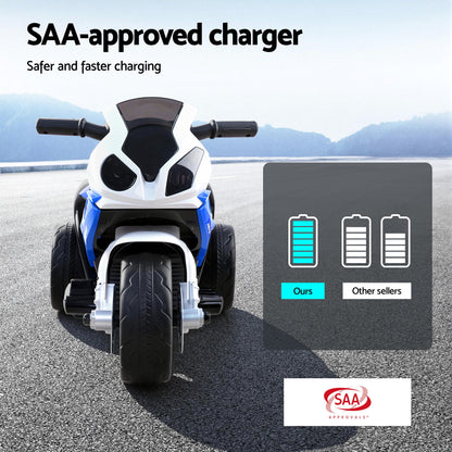 Kids Electric Ride On Car Police Motorcycle Motorbike BMW Licensed S1000RR Blue RCAR-S1000RR-BU