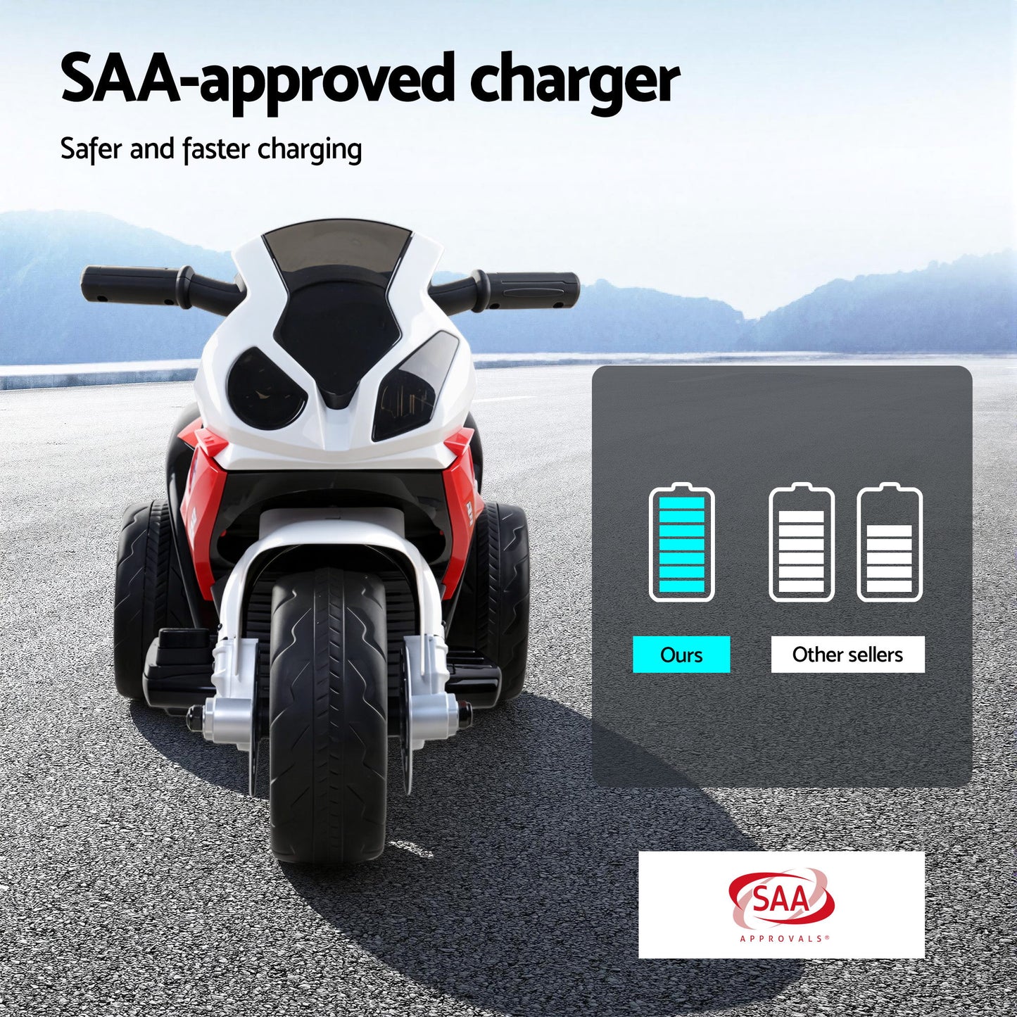 Kids Electric Ride On Car Police Motorcycle Motorbike BMW Licensed S1000RR Red RCAR-S1000RR-RD