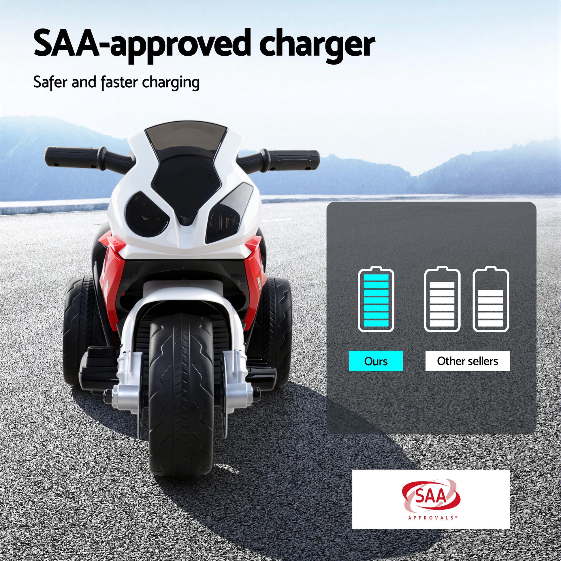 Kids Electric Ride On Car Police Motorcycle Motorbike BMW Licensed S1000RR Red RCAR-S1000RR-RD