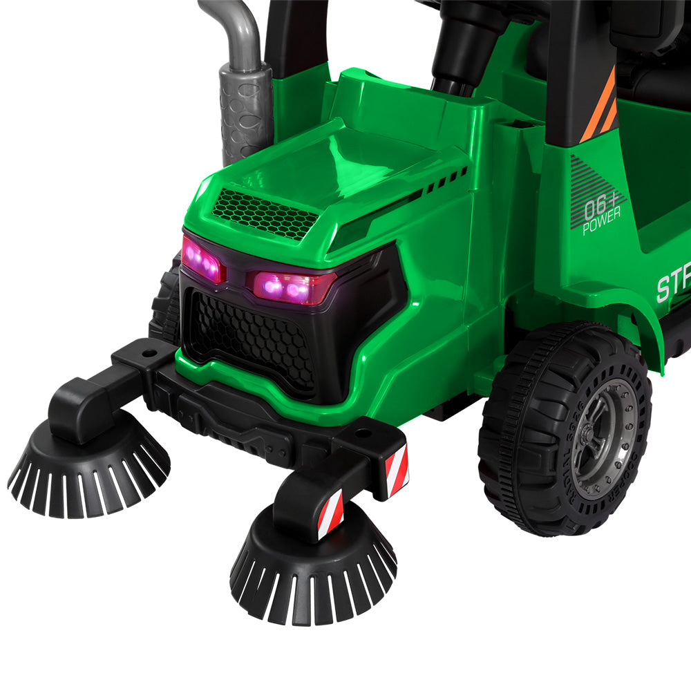 Rigo Kids Electric Ride On Car Street Sweeper Truck Toy Cars Remote 12V Green RCAR-SWEEPER-GN