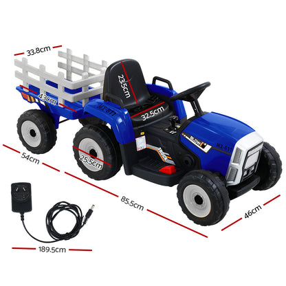 Rigo Kids Electric Ride On Car Tractor Toy Cars 12V Blue RCAR-TRACTOR-BU