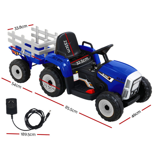Rigo Kids Electric Ride On Car Tractor Toy Cars 12V Blue RCAR-TRACTOR-BU