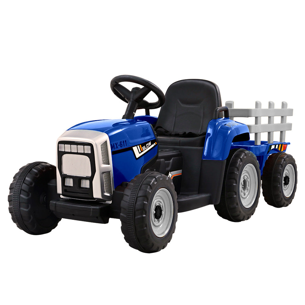 Rigo Kids Electric Ride On Car Tractor Toy Cars 12V Blue RCAR-TRACTOR-BU