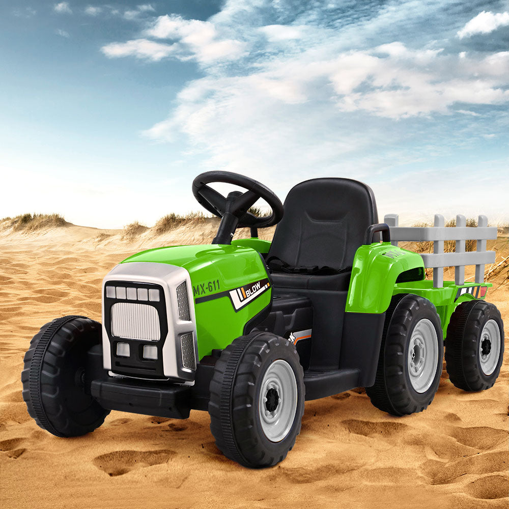 Electric Ride On Car Rigo Kids Ride On Cars Tractor Toy 12V Green RCAR-TRACTOR-GN