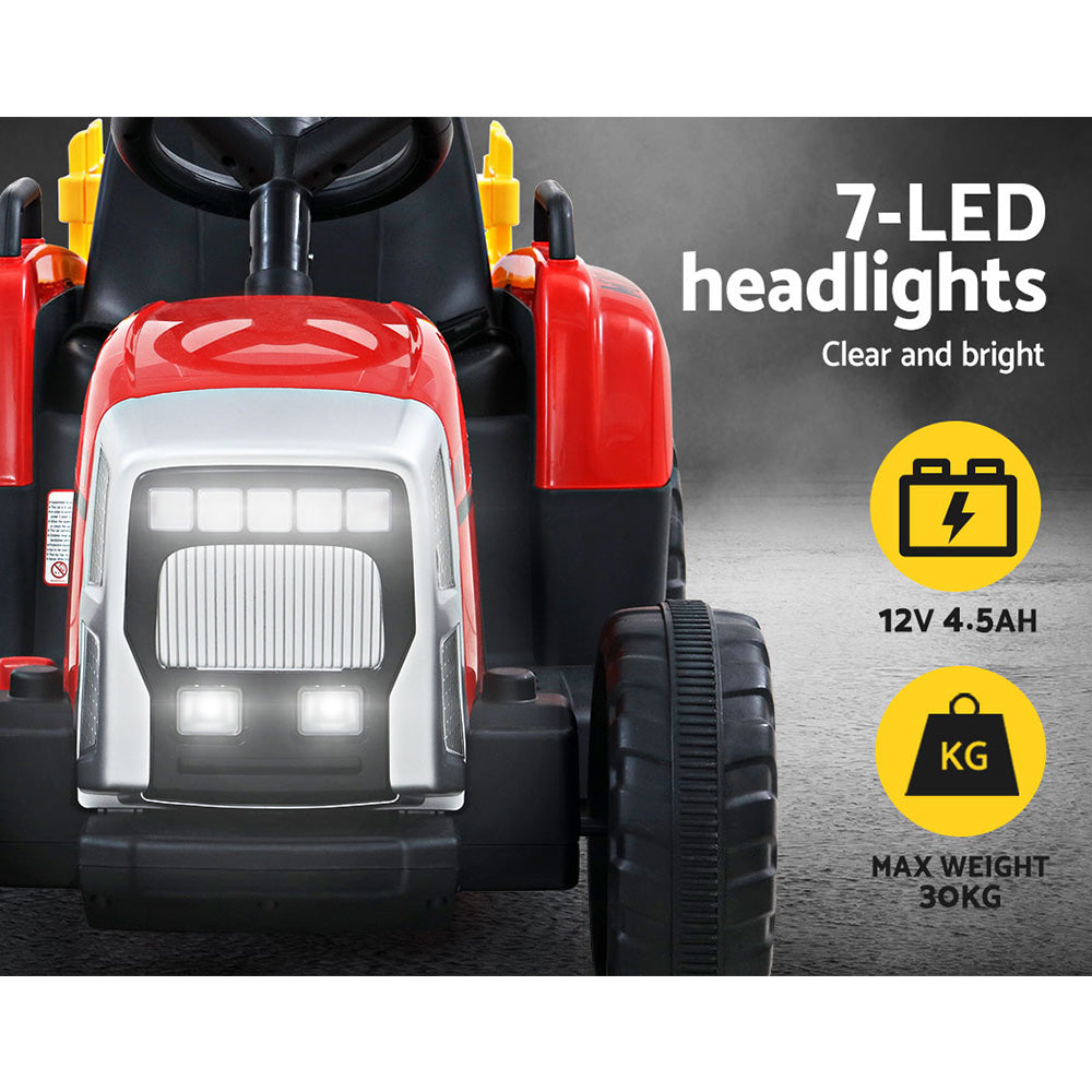 Rigo Kids Electric Ride On Car Tractor Toy Cars 12V Red RCAR-TRACTOR-RD