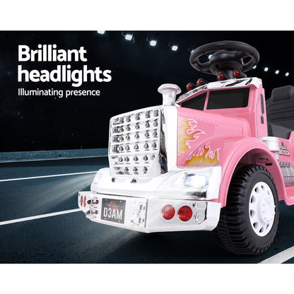 Rigo Kids Electric Ride On Car Truck Motorcycle Motorbike Toy Cars 6V Pink RCAR-TRUCK-25W-PK