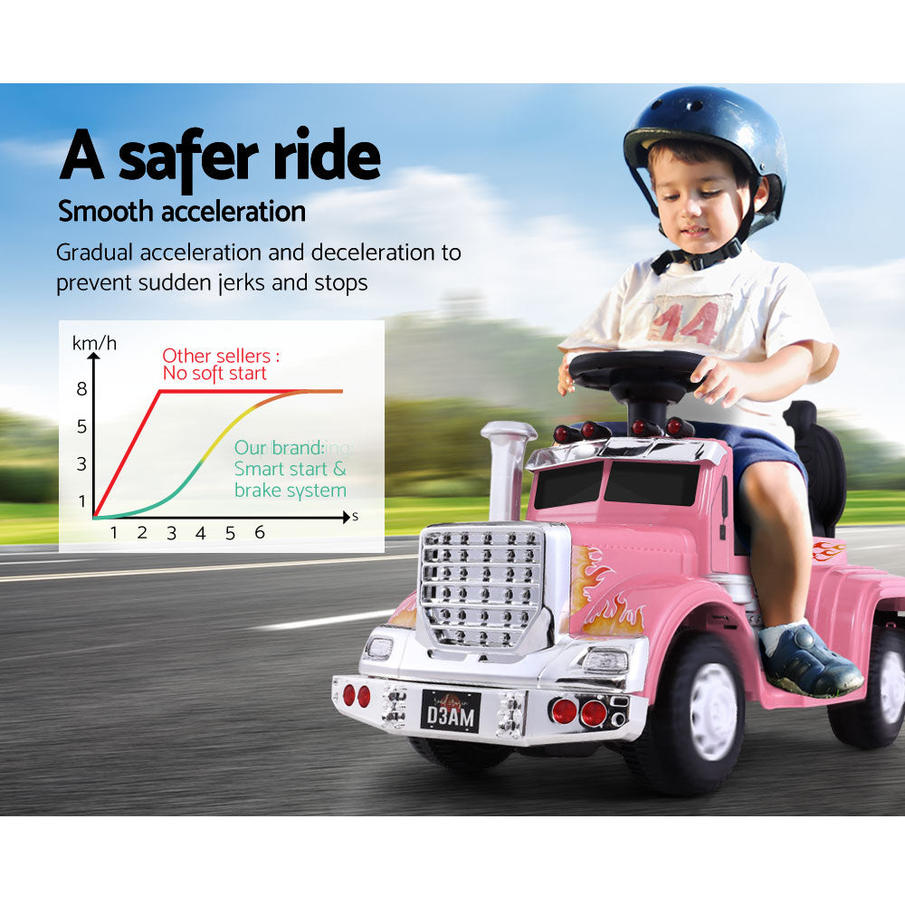 Rigo Kids Electric Ride On Car Truck Motorcycle Motorbike Toy Cars 6V Pink RCAR-TRUCK-25W-PK