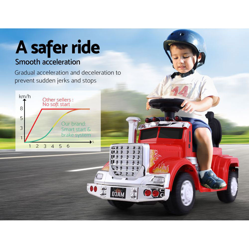 Rigo Kids Electric Ride On Car Truck Motorcycle Motorbike Toy Cars 6V Red RCAR-TRUCK-25W-RD