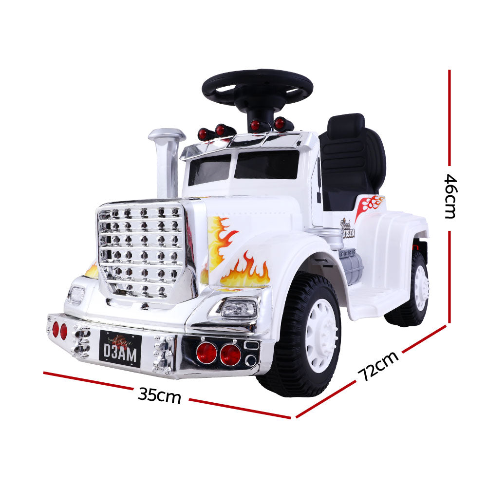 Rigo Kids Electric Ride On Car Truck Motorcycle Motorbike Toy Cars 6V White RCAR-TRUCK-25W-WH