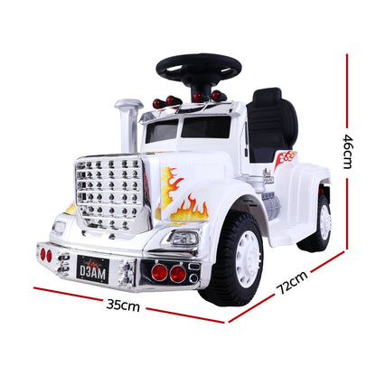 Rigo Kids Electric Ride On Car Truck Motorcycle Motorbike Toy Cars 6V White RCAR-TRUCK-25W-WH