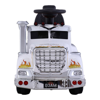 Rigo Kids Electric Ride On Car Truck Motorcycle Motorbike Toy Cars 6V White RCAR-TRUCK-25W-WH