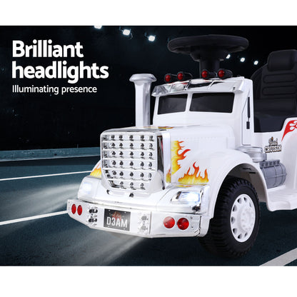 Rigo Kids Electric Ride On Car Truck Motorcycle Motorbike Toy Cars 6V White RCAR-TRUCK-25W-WH